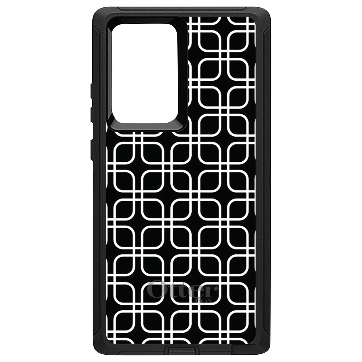 Black White Square Pattern Geometric OtterBox Defender Case for iPhone & Galaxy, view 10
