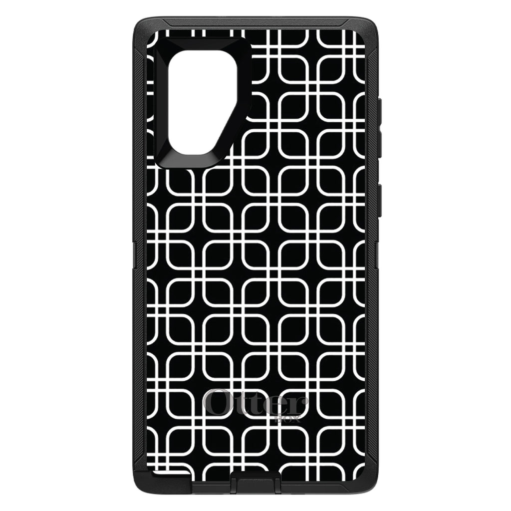 Black White Square Pattern Geometric OtterBox Defender Case for iPhone & Galaxy, view 11