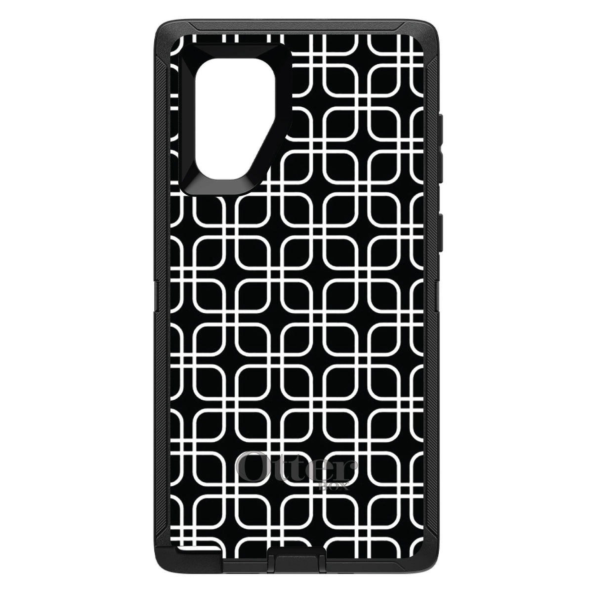 Black White Square Pattern Geometric OtterBox Defender Case for iPhone & Galaxy, view 11