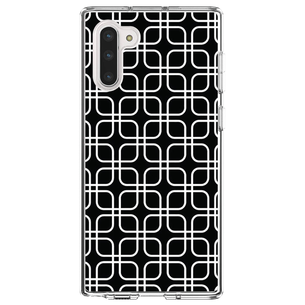 Black White Square Pattern Geometric Clear Shockproof iPhone Case, view 9