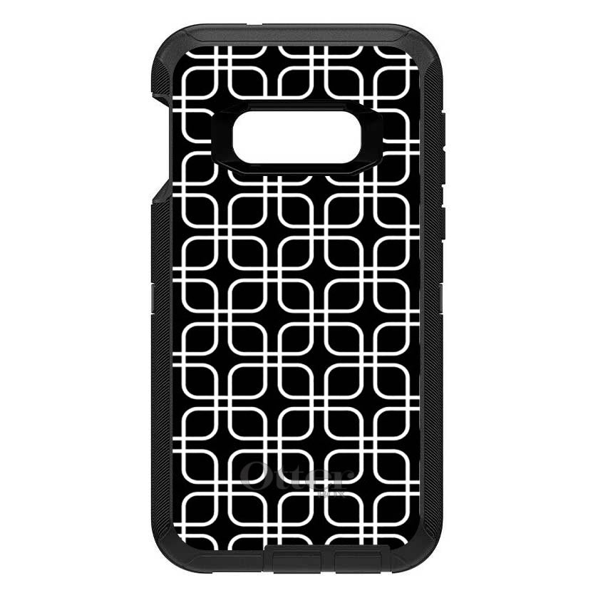 Black White Square Pattern Geometric OtterBox Defender Case for iPhone & Galaxy, view 7
