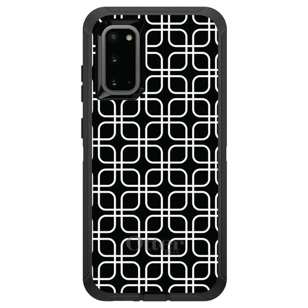 Black White Square Pattern Geometric OtterBox Defender Case for iPhone & Galaxy, view 5