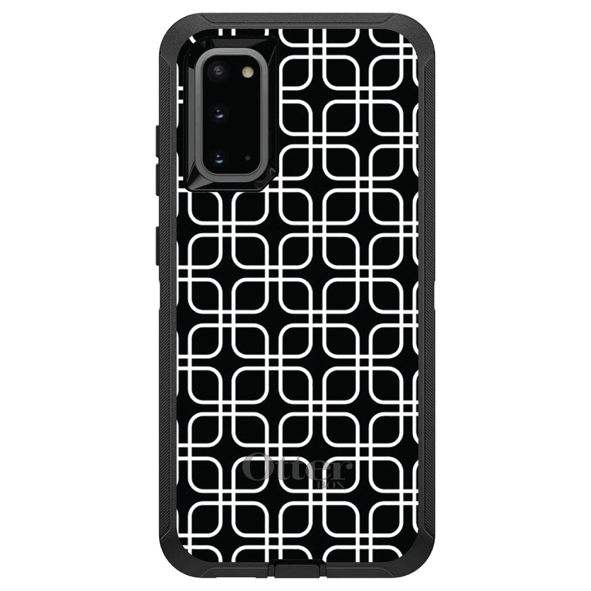 Black White Square Pattern Geometric OtterBox Defender Case for iPhone & Galaxy, view 5