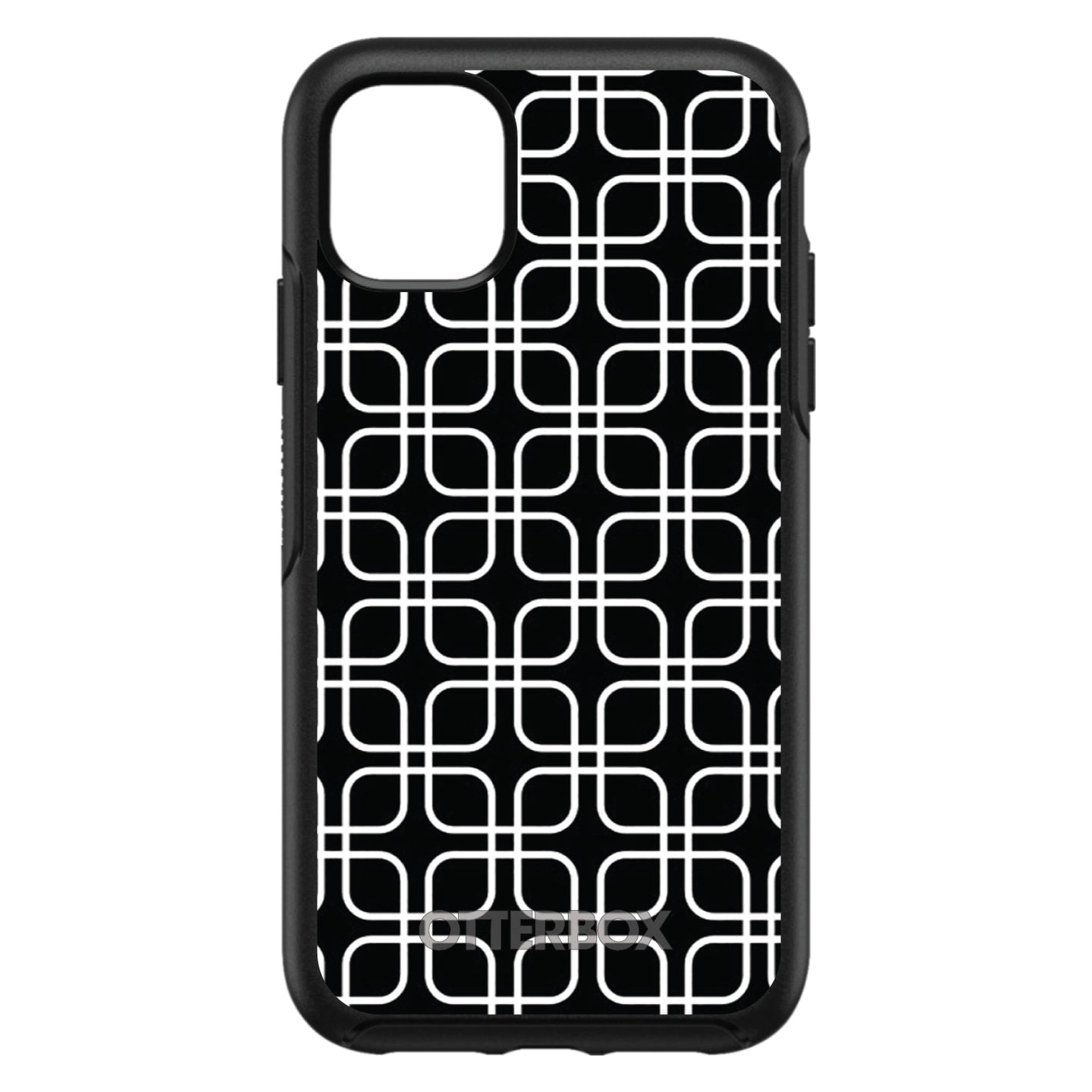 DistinctInk™ OtterBox Symmetry Series Case for Apple iPhone / Samsung Galaxy / Google Pixel - Black White Square Pattern Geometric