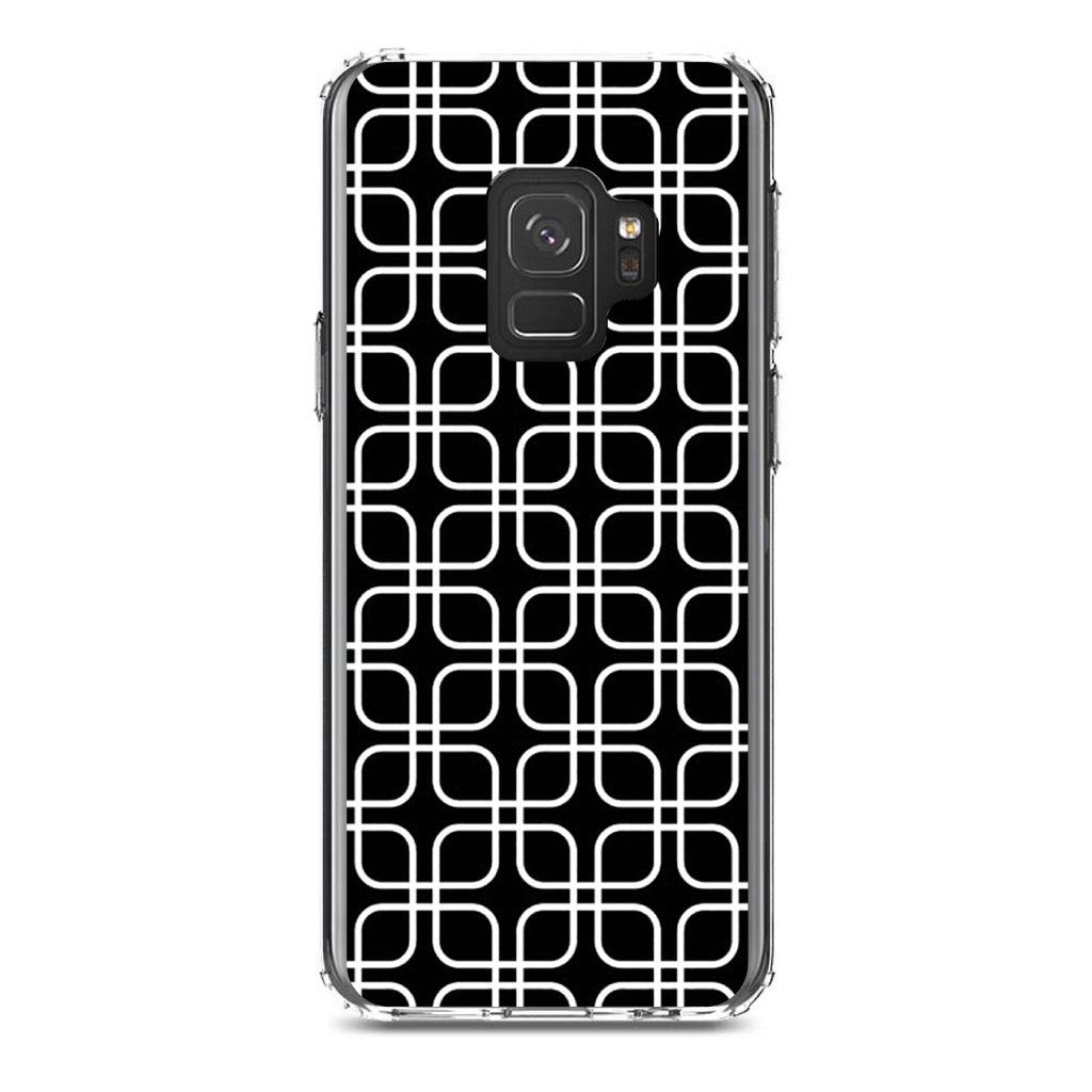 Black White Square Pattern Geometric Clear Shockproof iPhone Case, view 19