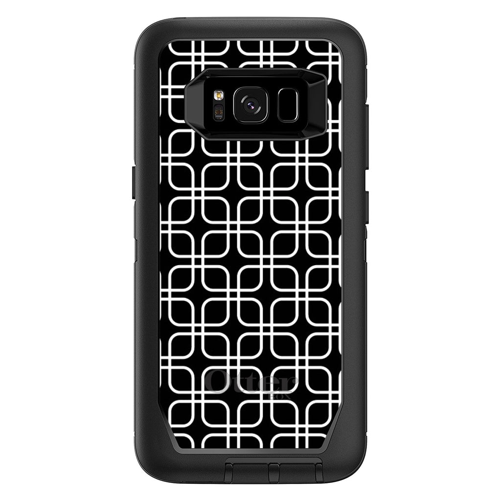 Black White Square Pattern Geometric OtterBox Defender Case for iPhone & Galaxy, view 9