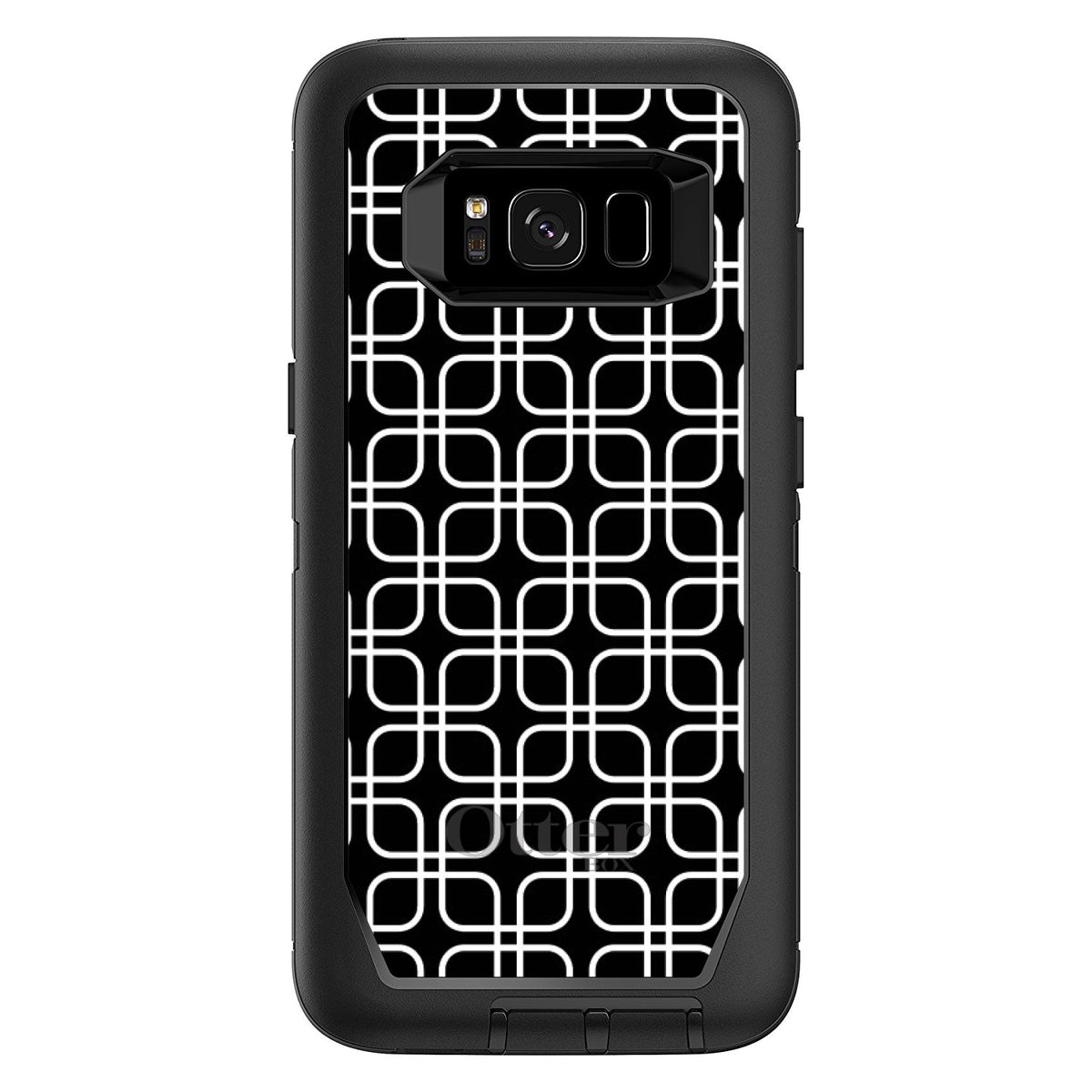 Black White Square Pattern Geometric OtterBox Defender Case for iPhone & Galaxy, view 9