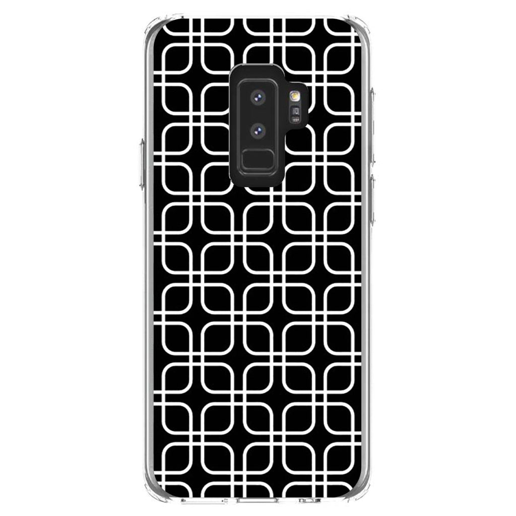 Black White Square Pattern Geometric Clear Shockproof iPhone Case, view 20