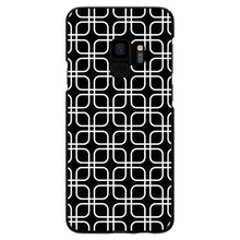 DistinctInk® Hard Plastic Snap-On Case for Apple iPhone or Samsung Galaxy - Black White Square Pattern Geometric
