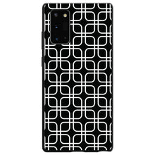 DistinctInk® Hard Plastic Snap-On Case for Apple iPhone or Samsung Galaxy - Black White Square Pattern Geometric