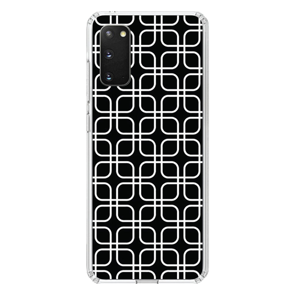 Black White Square Pattern Geometric Clear Shockproof iPhone Case, view 14