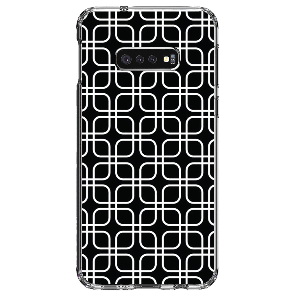 Black White Square Pattern Geometric Clear Shockproof iPhone Case, view 18