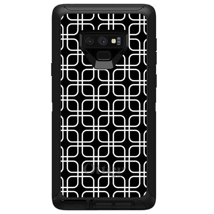 Black White Square Pattern Geometric OtterBox Defender Case for iPhone & Galaxy, view 13