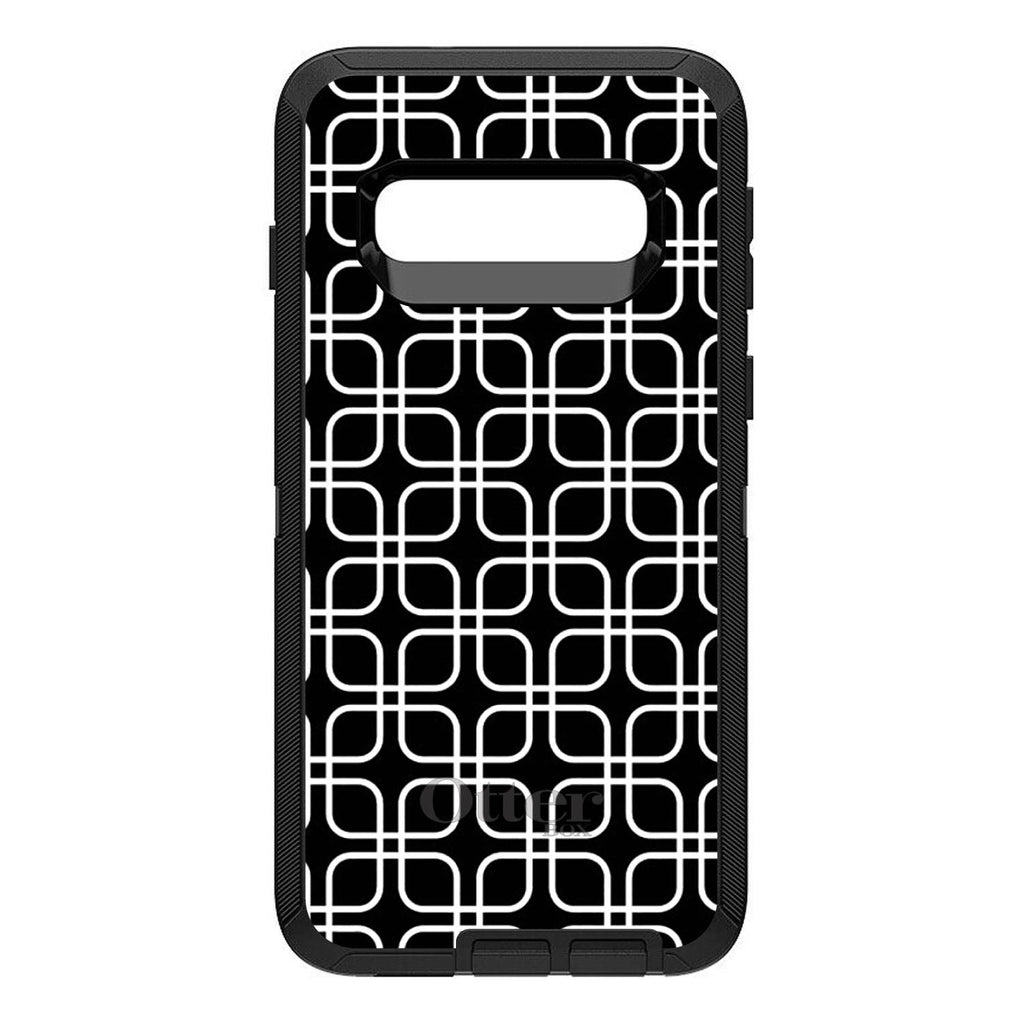 Black White Square Pattern Geometric OtterBox Defender Case for iPhone & Galaxy, view 6