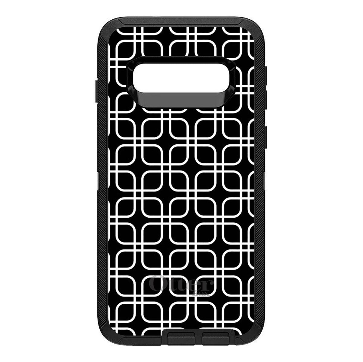 Black White Square Pattern Geometric OtterBox Defender Case for iPhone & Galaxy, view 6