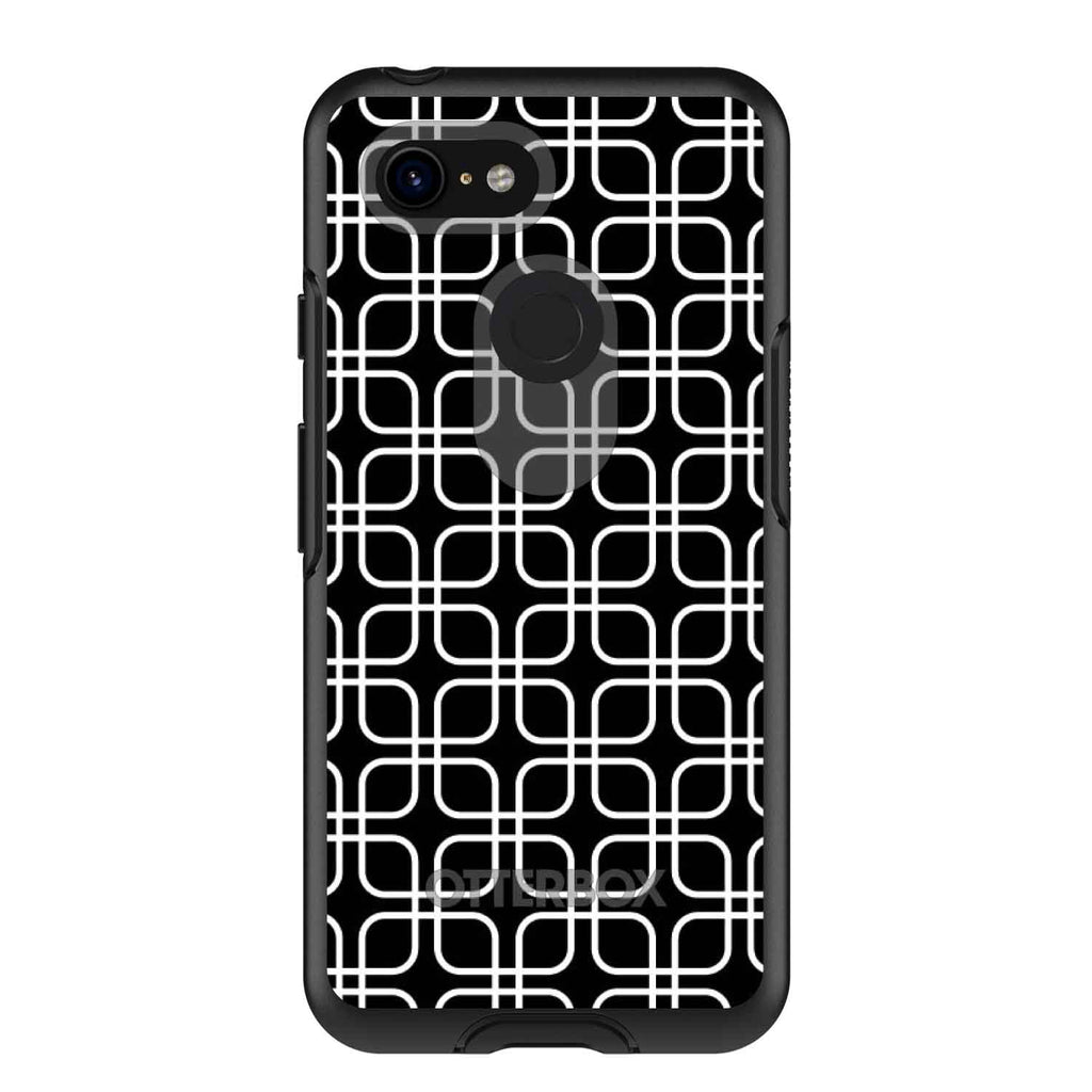 Black White Square Pattern Geometric OtterBox Symmetry Case for iPhone & Galaxy, view 15