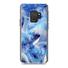 DistinctInk® Clear Shockproof Hybrid Case for Apple iPhone / Samsung Galaxy / Google Pixel - Blue Feathers