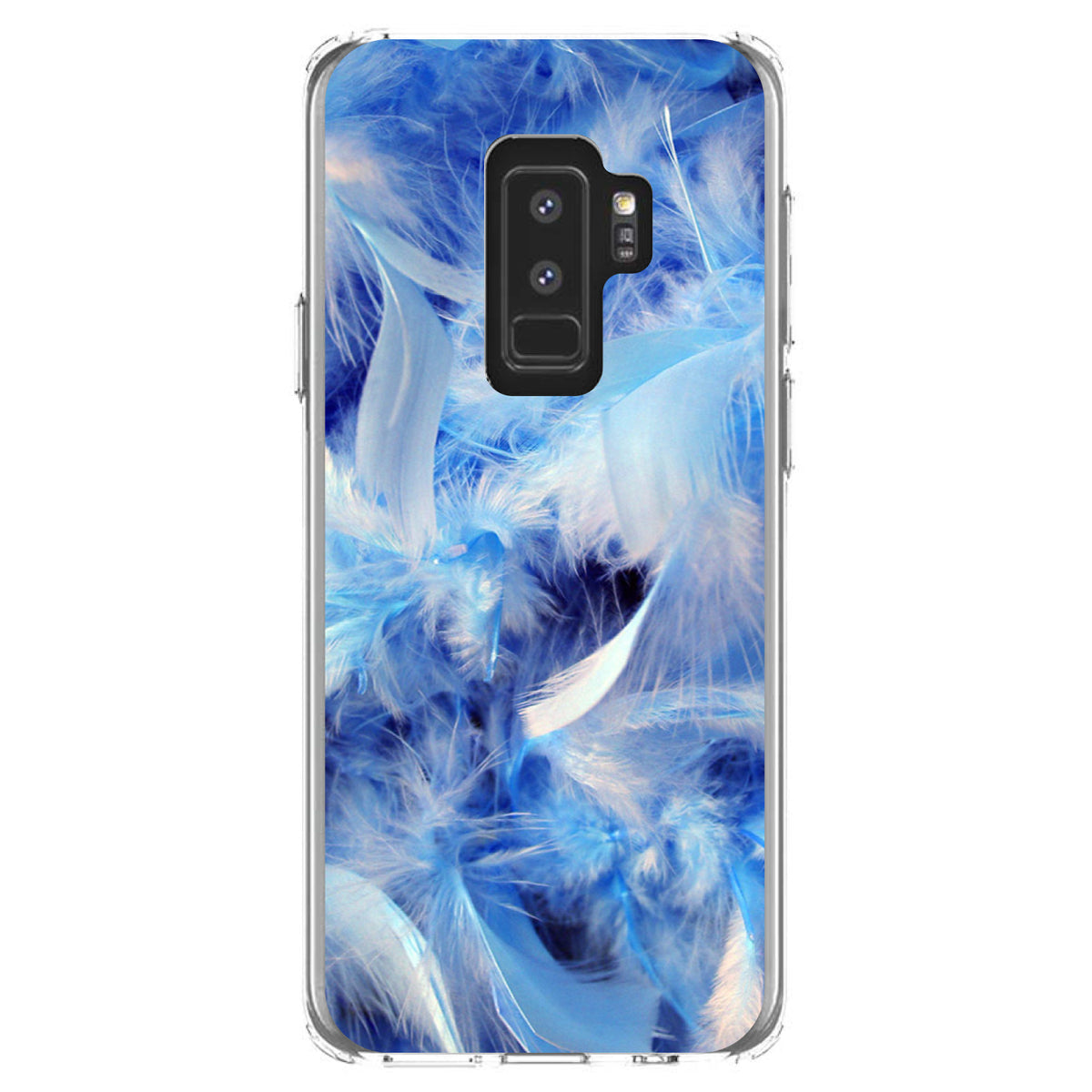 Blue Feathers Clear Shockproof iPhone Case, view 20