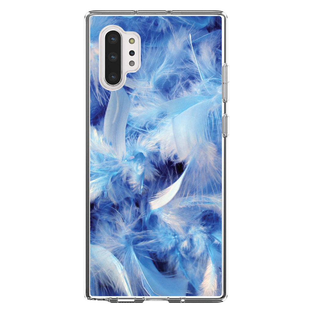 Blue Feathers Clear Shockproof iPhone Case, view 10