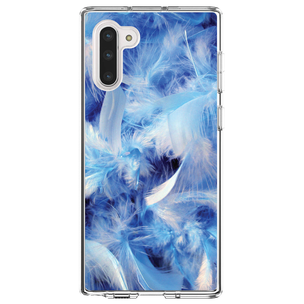 Blue Feathers Clear Shockproof iPhone Case, view 9