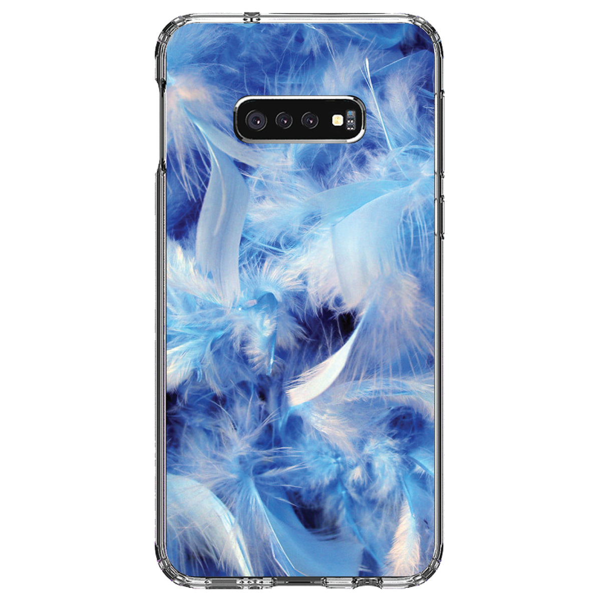 Blue Feathers Clear Shockproof iPhone Case, view 18
