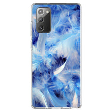 DistinctInk® Clear Shockproof Hybrid Case for Apple iPhone / Samsung Galaxy / Google Pixel - Blue Feathers