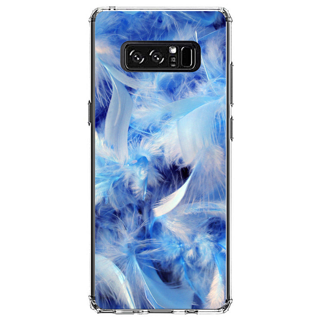 Blue Feathers Clear Shockproof iPhone Case, view 12