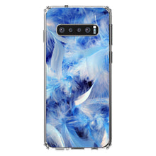 DistinctInk® Clear Shockproof Hybrid Case for Apple iPhone / Samsung Galaxy / Google Pixel - Blue Feathers