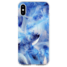 DistinctInk® Clear Shockproof Hybrid Case for Apple iPhone / Samsung Galaxy / Google Pixel - Blue Feathers