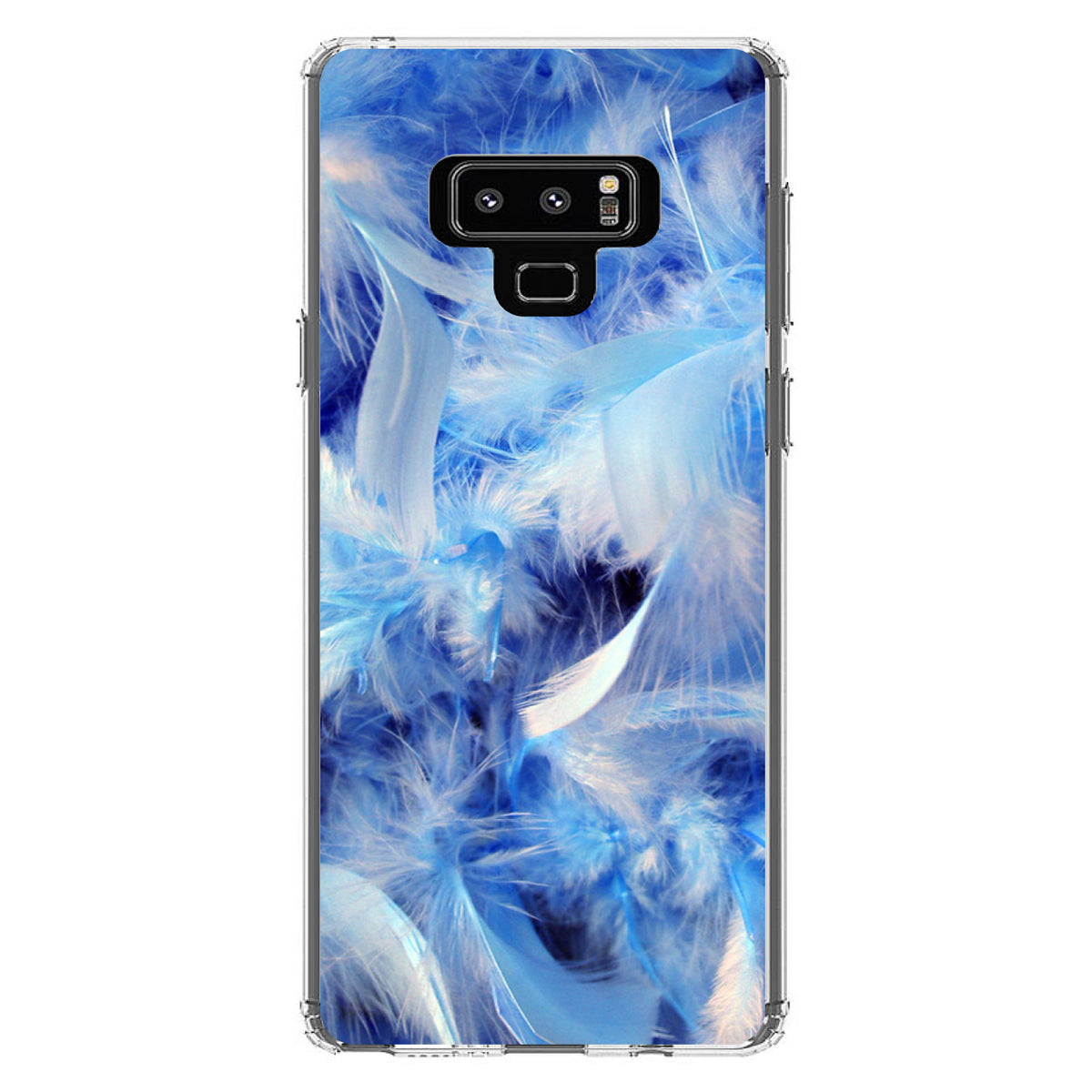 Blue Feathers Clear Shockproof iPhone Case, view 11