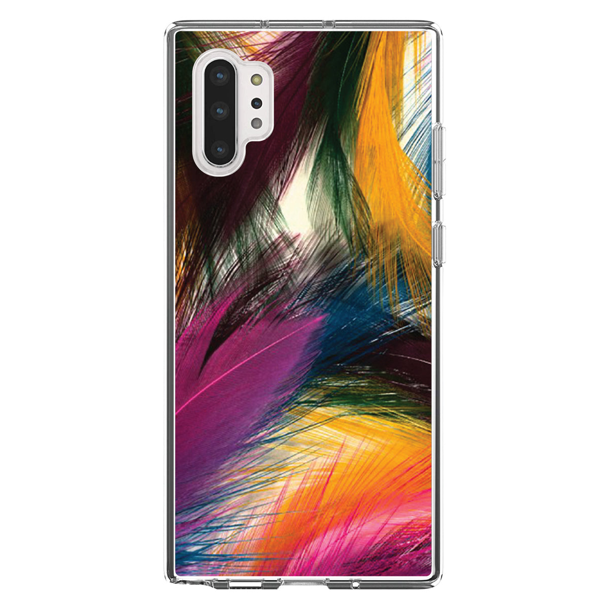Multi Color Feathers Clear Shockproof iPhone Case, view 10