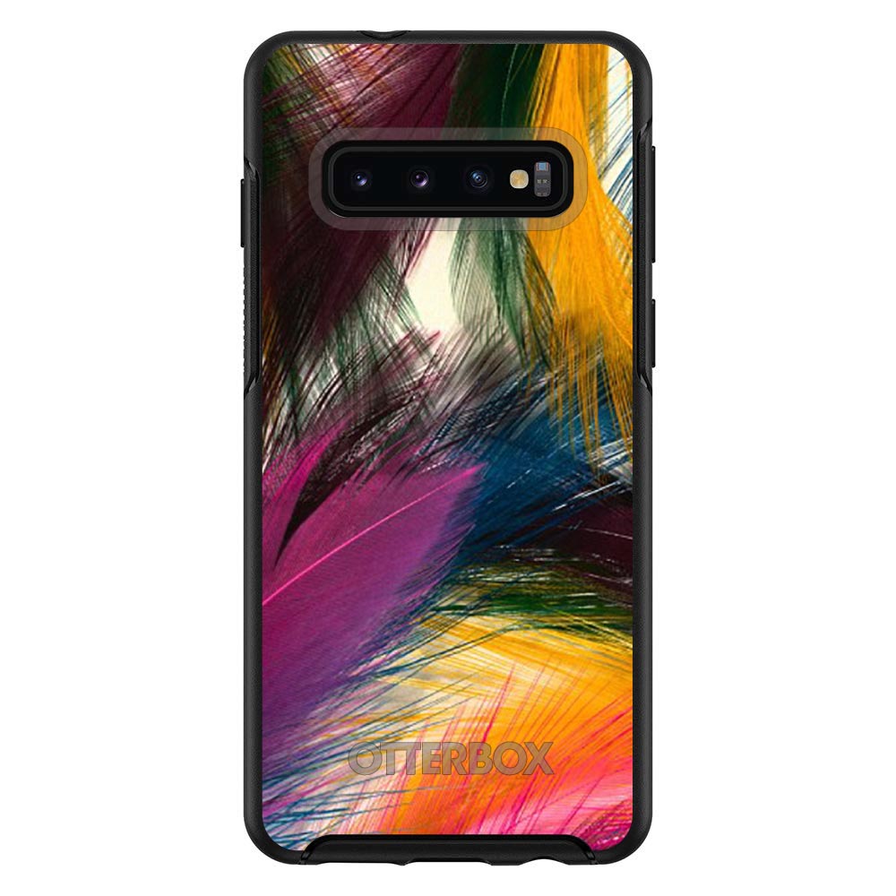 Multi Color Feathers OtterBox Symmetry Case for iPhone & Galaxy, view 6