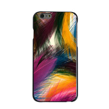 DistinctInk® Hard Plastic Snap-On Case for Apple iPhone or Samsung Galaxy - Multi Color Feathers