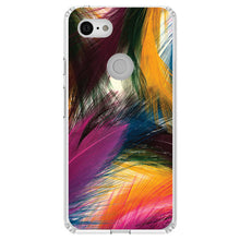 DistinctInk® Clear Shockproof Hybrid Case for Apple iPhone / Samsung Galaxy / Google Pixel - Multi Color Feathers