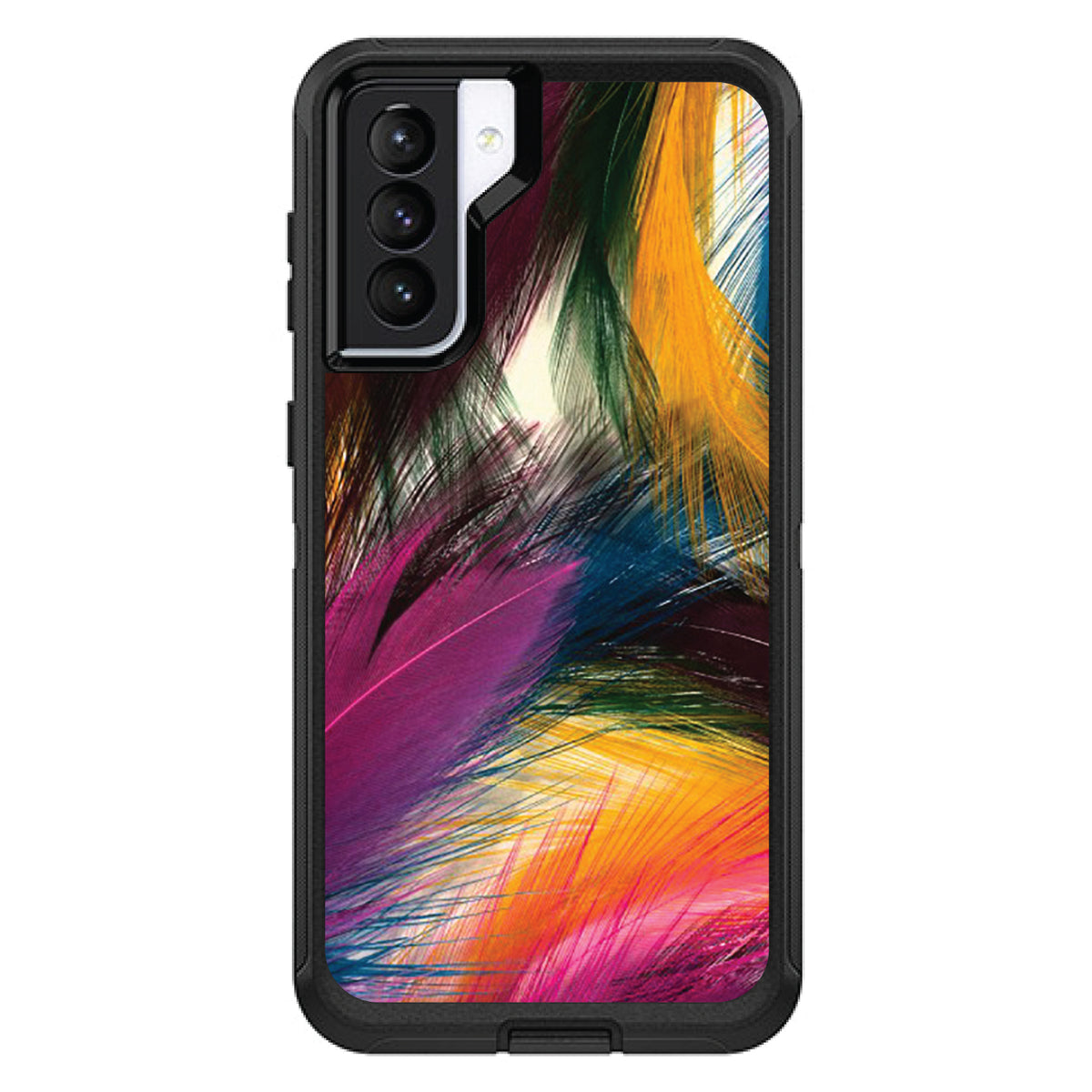 Multi Color Feathers OtterBox Defender Case for iPhone & Galaxy, view 5