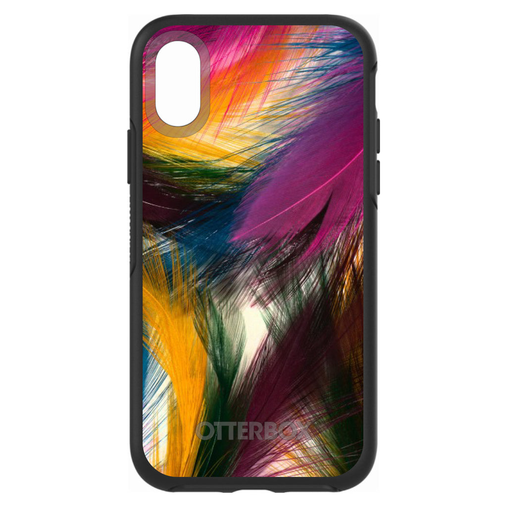Multi Color Feathers OtterBox Symmetry Case for iPhone & Galaxy, view 4