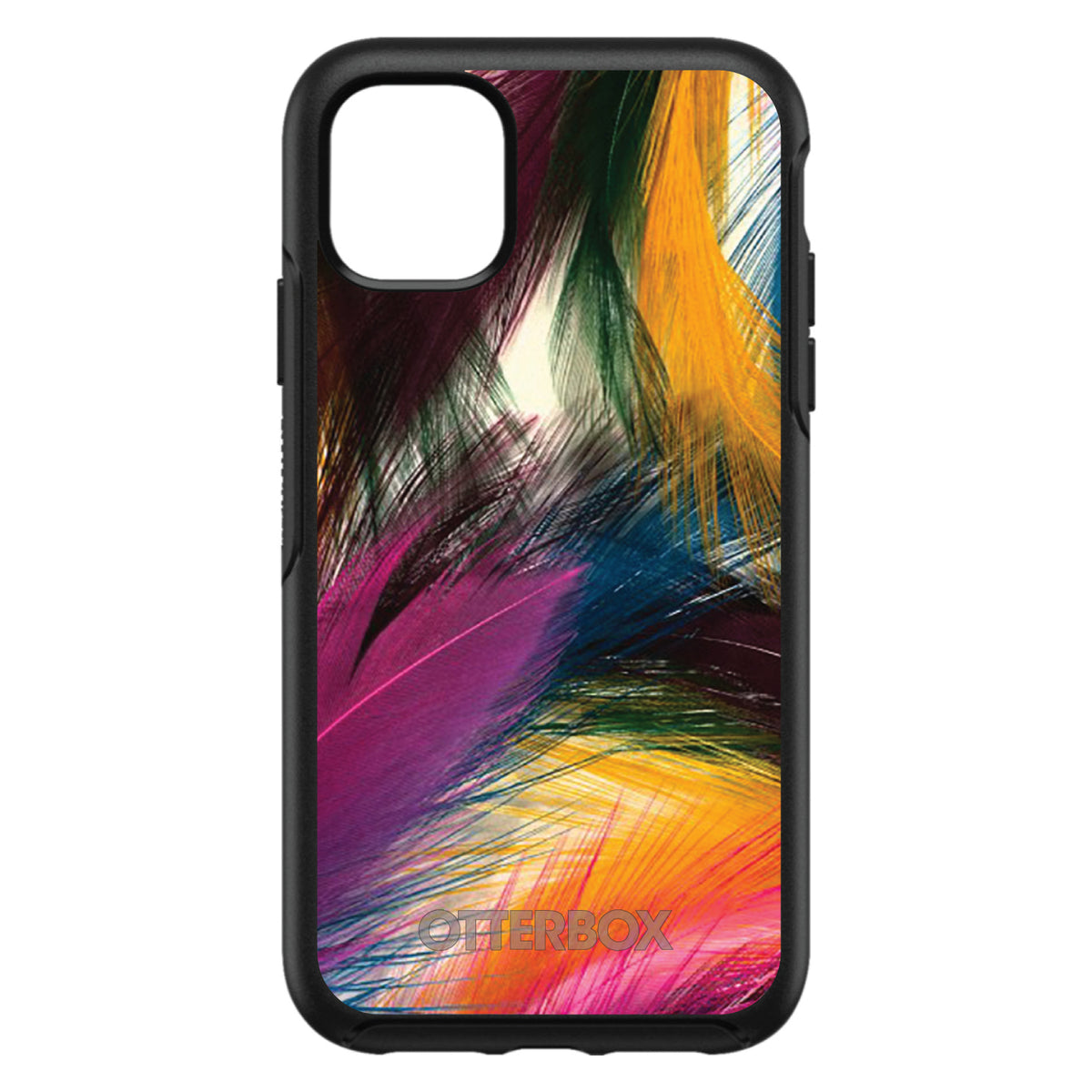 Multi Color Feathers OtterBox Symmetry Case for iPhone & Galaxy, view 3