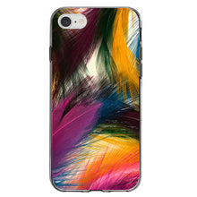 DistinctInk® Clear Shockproof Hybrid Case for Apple iPhone / Samsung Galaxy / Google Pixel - Multi Color Feathers