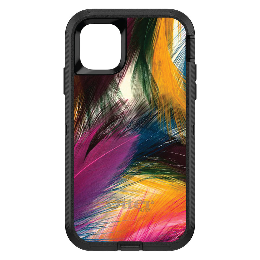 Multi Color Feathers OtterBox Defender Case for iPhone & Galaxy, view 2