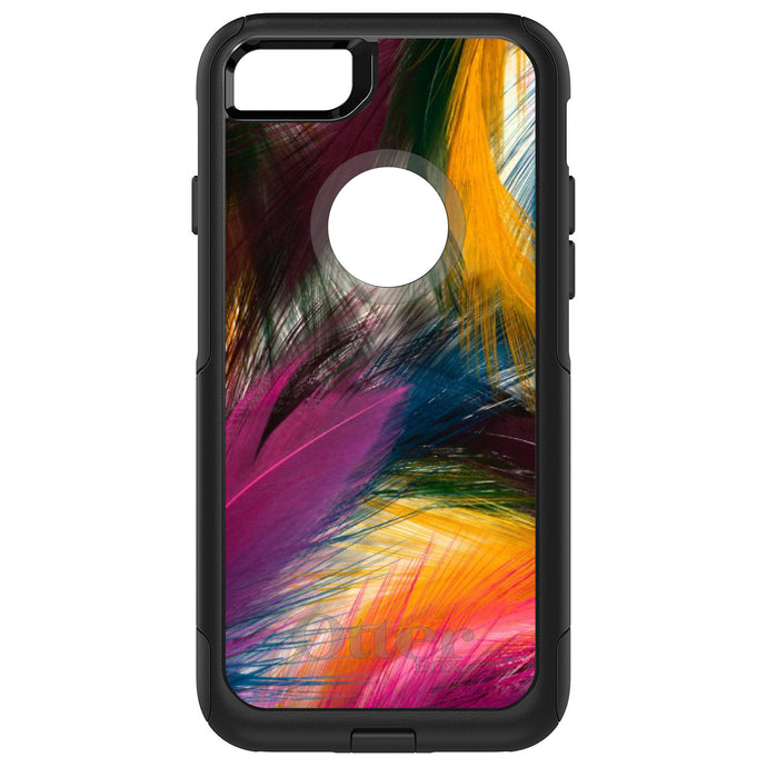 DistinctInk OtterBox Commuter Series Case for Apple iPhone or Samsung Galaxy - Multi Color Feathers