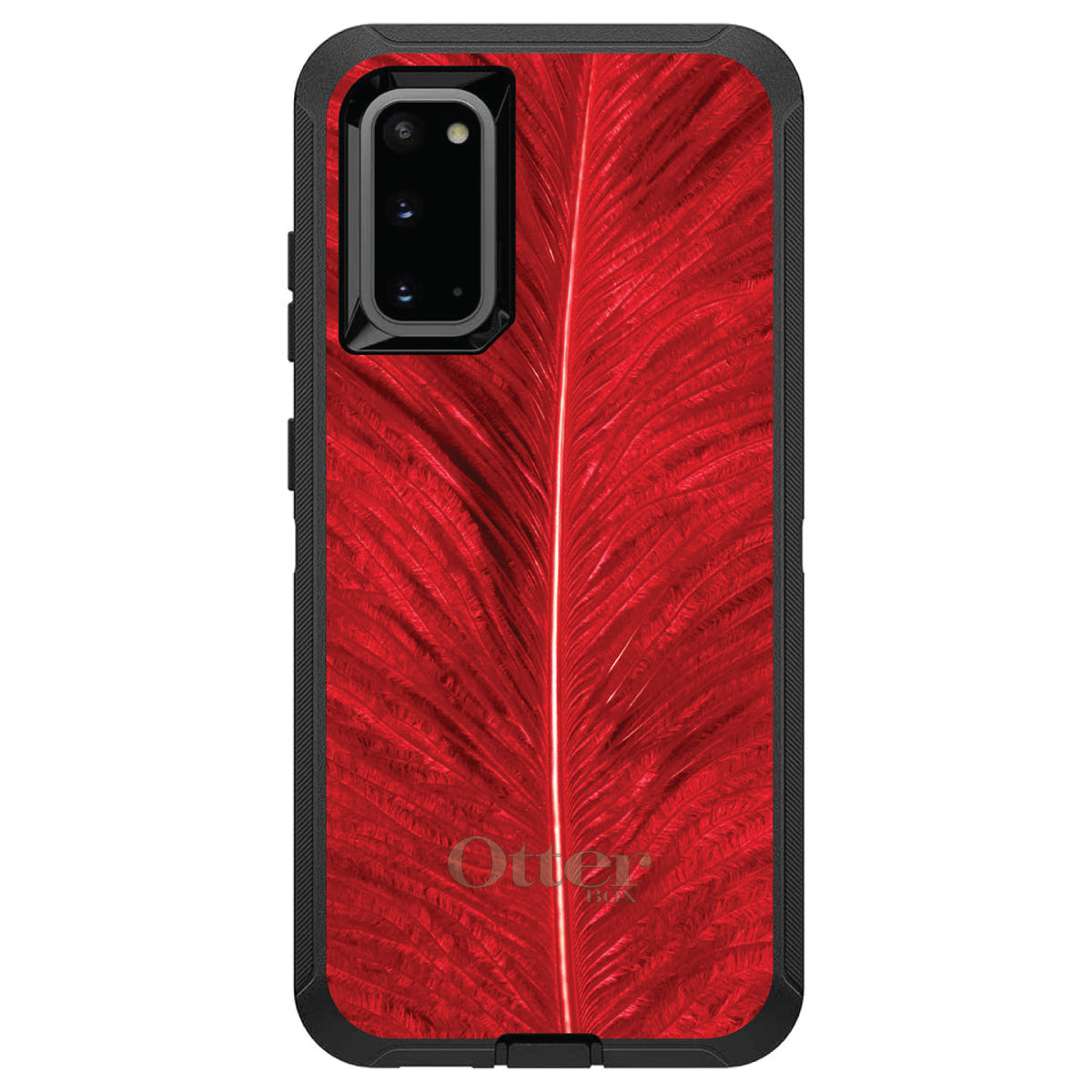 Red Feather Texture OtterBox Defender Case for iPhone & Galaxy, view 8