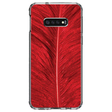 DistinctInk® Clear Shockproof Hybrid Case for Apple iPhone / Samsung Galaxy / Google Pixel - Red Feather Texture