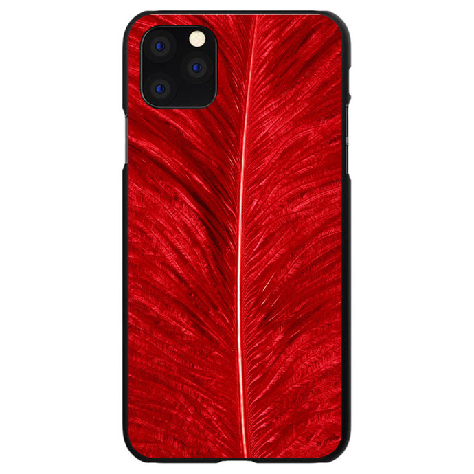 DistinctInk® Hard Plastic Snap-On Case for Apple iPhone or Samsung Galaxy - Red Feather Texture