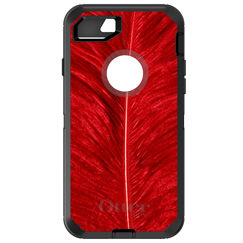 Red Feather Texture OtterBox Defender Case for iPhone & Galaxy