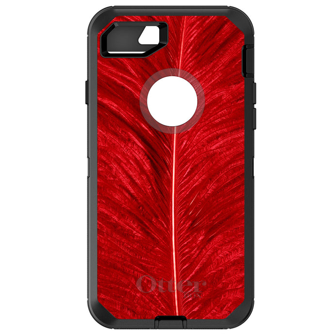 DistinctInk™ OtterBox Defender Series Case for Apple iPhone / Samsung Galaxy / Google Pixel - Red Feather Texture