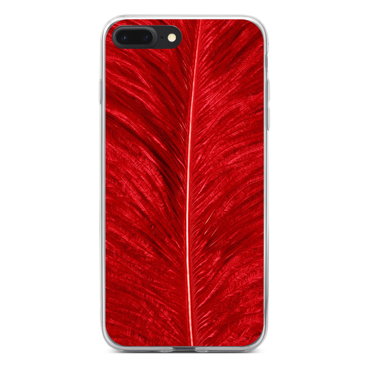 Red Feather Texture Clear Shockproof iPhone Case, view 6