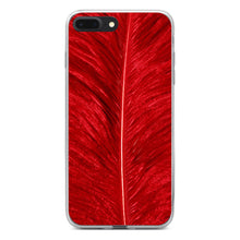 DistinctInk® Clear Shockproof Hybrid Case for Apple iPhone / Samsung Galaxy / Google Pixel - Red Feather Texture