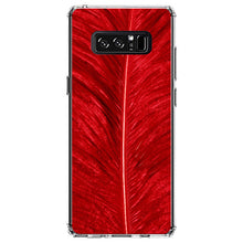 DistinctInk® Clear Shockproof Hybrid Case for Apple iPhone / Samsung Galaxy / Google Pixel - Red Feather Texture