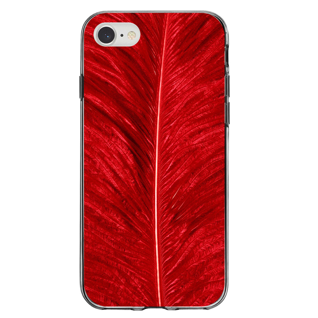 Red Feather Texture Clear Shockproof iPhone Case, view 5
