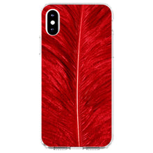 DistinctInk® Clear Shockproof Hybrid Case for Apple iPhone / Samsung Galaxy / Google Pixel - Red Feather Texture